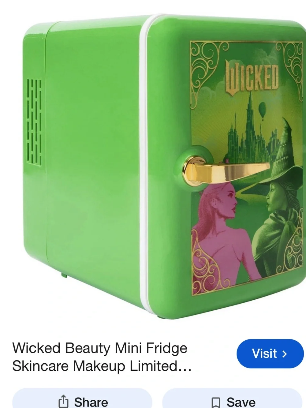 Wicked mini makeup fridge Glinda Green